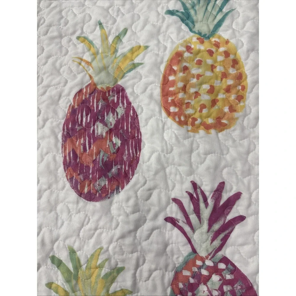Pineapple Quilt Full Queen Reversible Quilt + 2 Matching Pillow Shams 92